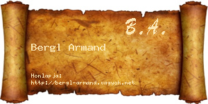 Bergl Armand névjegykártya