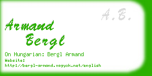 armand bergl business card